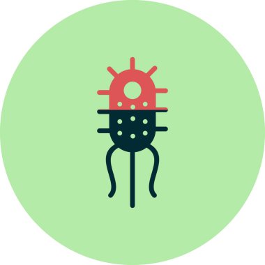 Bakteri basit simgesi, vektör illüstrasyonu