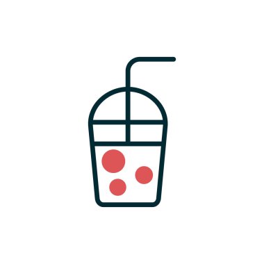 Saman simgesi, vektör illüstrasyonlu milkshake