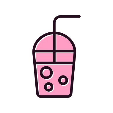 Saman simgesi, vektör illüstrasyonlu milkshake