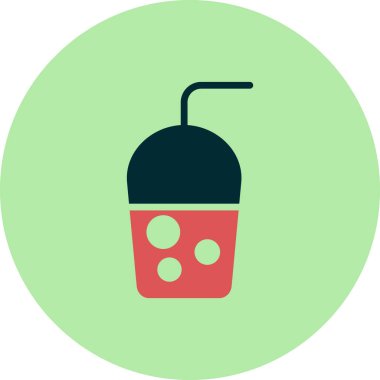 Saman simgesi, vektör illüstrasyonlu milkshake