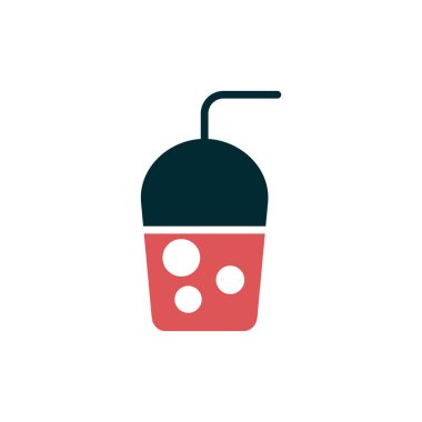 Saman simgesi, vektör illüstrasyonlu milkshake