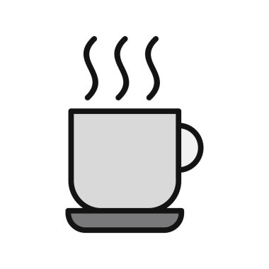 Çay fincanı simgesi, basit vektör çizimi