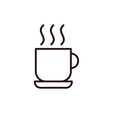 Çay fincanı simgesi, basit vektör çizimi