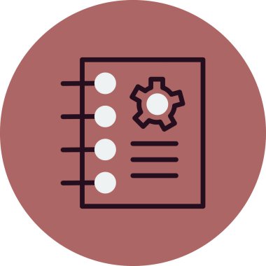 Not defteri simgesi, basit vektör çizim