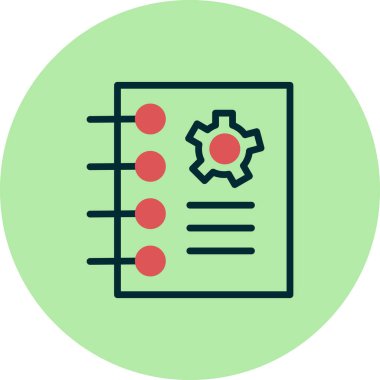 Not defteri simgesi, basit vektör çizim