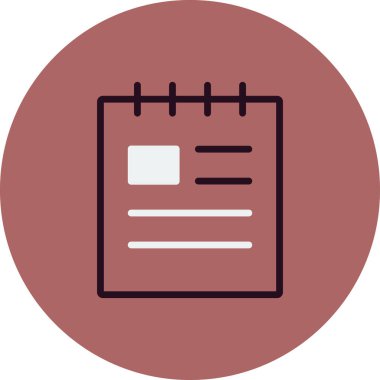 Not defteri simgesi, basit vektör çizim