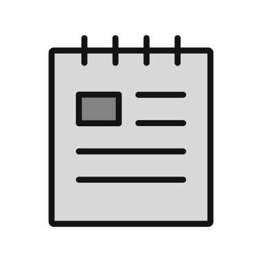 Not defteri simgesi, basit vektör çizim