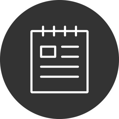 Not defteri simgesi, basit vektör çizim