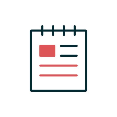 Not defteri simgesi, basit vektör çizim