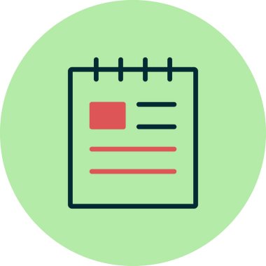 Not defteri simgesi, basit vektör çizim