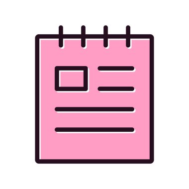 Not defteri simgesi, basit vektör çizim