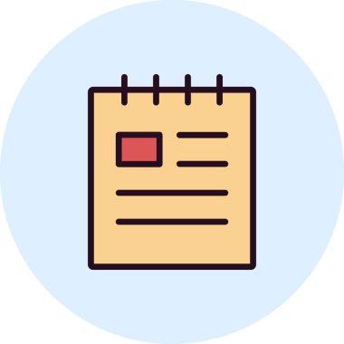 Not defteri simgesi, basit vektör çizim