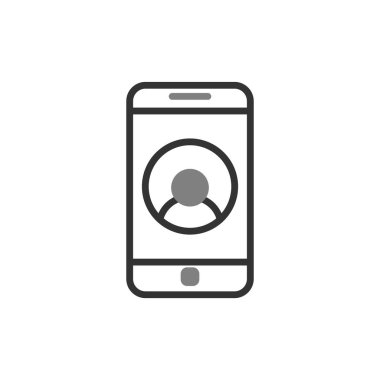 Telefon Kişi basit simgesi, vektör illüstrasyonu