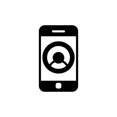 Telefon Kişi basit simgesi, vektör illüstrasyonu