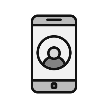 Telefon Kişi basit simgesi, vektör illüstrasyonu