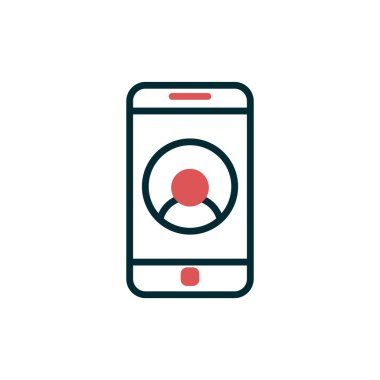 Telefon Kişi basit simgesi, vektör illüstrasyonu