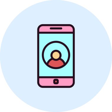 Telefon Kişi basit simgesi, vektör illüstrasyonu