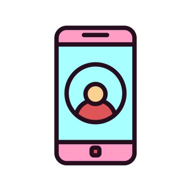 Telefon Kişi basit simgesi, vektör illüstrasyonu