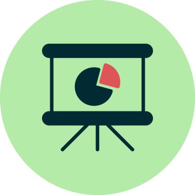 Pasta grafiği basit simgesi, vektör çizim