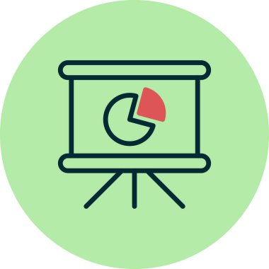 Pasta grafiği basit simgesi, vektör çizim