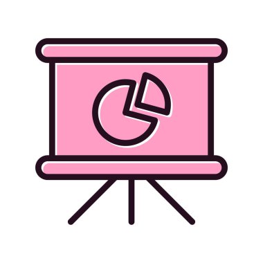 Pasta grafiği basit simgesi, vektör çizim