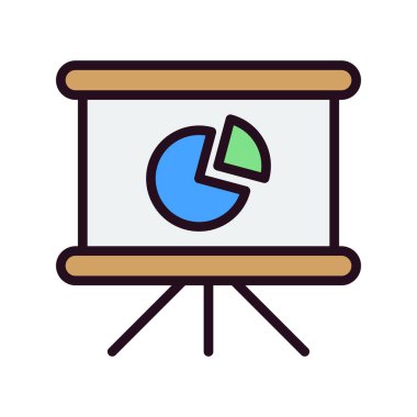 Pasta grafiği basit simgesi, vektör çizim