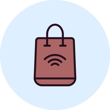 Alışveriş Torbası basit simgesi, vektör illüstrasyonu