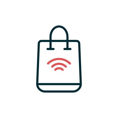 Alışveriş Torbası basit simgesi, vektör illüstrasyonu