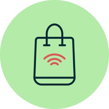 Alışveriş Torbası basit simgesi, vektör illüstrasyonu