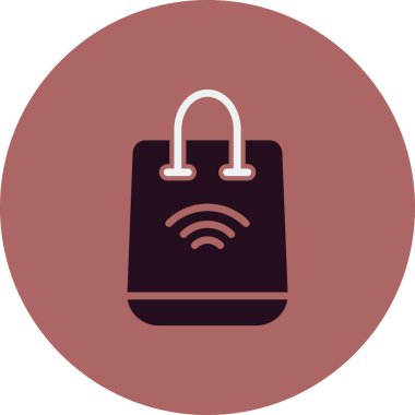 Alışveriş Torbası basit simgesi, vektör illüstrasyonu