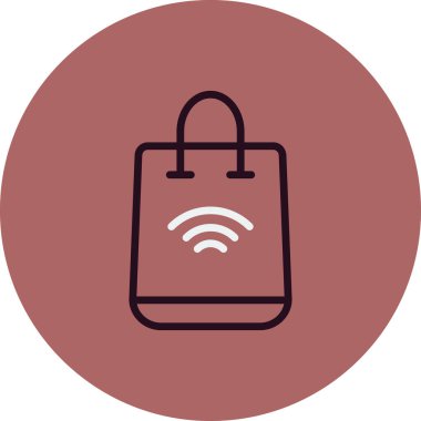 Alışveriş Torbası basit simgesi, vektör illüstrasyonu