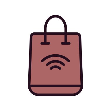 Alışveriş Torbası basit simgesi, vektör illüstrasyonu