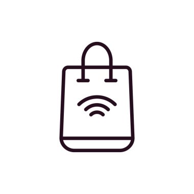 Alışveriş Torbası basit simgesi, vektör illüstrasyonu