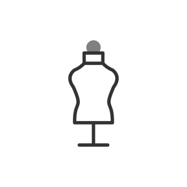 Terzi mankeni basit simge, vektör illüstrasyonu