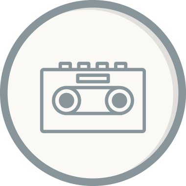 Teyp Kaydediciliği basit simge, vektör illüstrasyonu