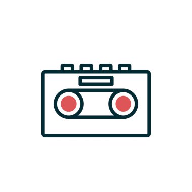 Teyp Kaydediciliği basit simge, vektör illüstrasyonu