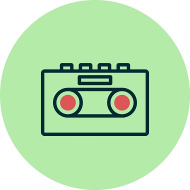 Teyp Kaydediciliği basit simge, vektör illüstrasyonu