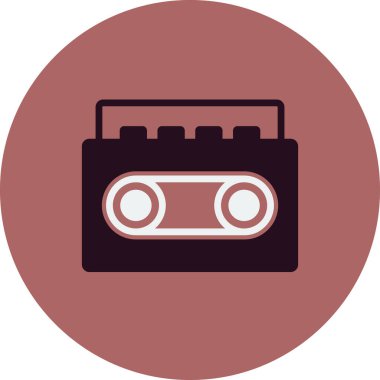 Teyp Kaydediciliği basit simge, vektör illüstrasyonu