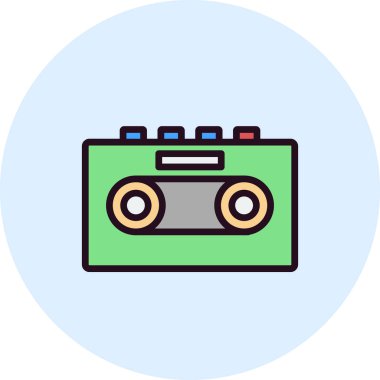 Teyp Kaydediciliği basit simge, vektör illüstrasyonu