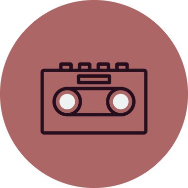 Teyp Kaydediciliği basit simge, vektör illüstrasyonu