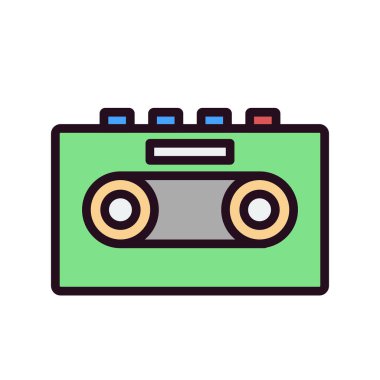 Teyp Kaydediciliği basit simge, vektör illüstrasyonu