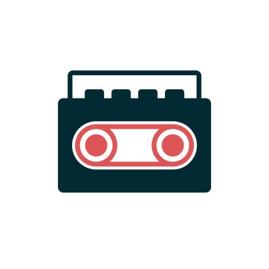 Teyp Kaydediciliği basit simge, vektör illüstrasyonu