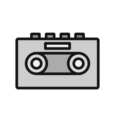 Teyp Kaydediciliği basit simge, vektör illüstrasyonu