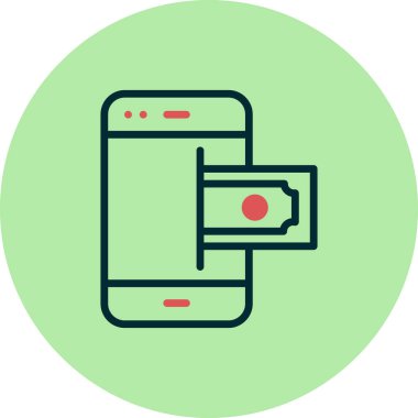 Çevrimiçi Ödeme simgesi, vektör illüstrasyonu