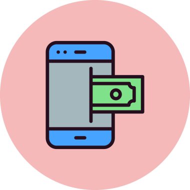 Çevrimiçi Ödeme simgesi, vektör illüstrasyonu