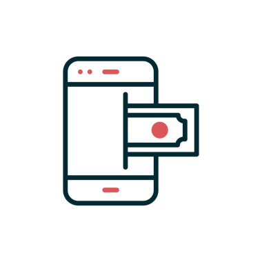 Çevrimiçi Ödeme simgesi, vektör illüstrasyonu