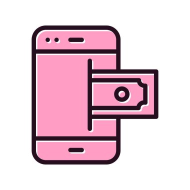 Çevrimiçi Ödeme simgesi, vektör illüstrasyonu