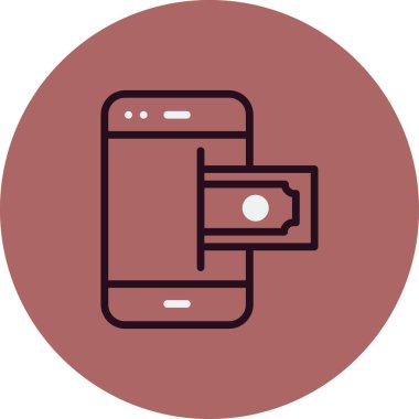 Çevrimiçi Ödeme simgesi, vektör illüstrasyonu