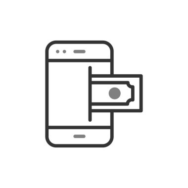 Çevrimiçi Ödeme simgesi, vektör illüstrasyonu