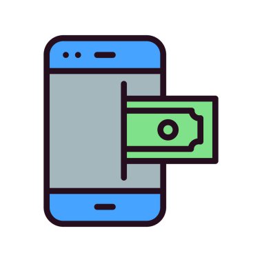 Çevrimiçi Ödeme simgesi, vektör illüstrasyonu